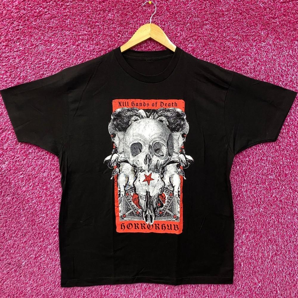 Horror Hub Hands Of Death Tarot Card Graphic Design TShirt XL Unisex T-Shirt S