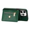 N.BEKUS For iPhone 16 Pro Case Card Slot Zipper Wallet Leather Phone Cover with Shoulder Strap