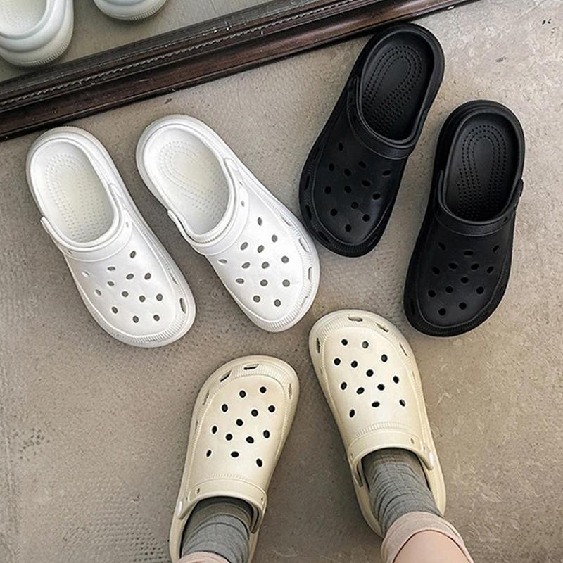 Puff Cave Shoes For Women'S Summer New Thick Bottom Eva Casual Outerwear Sandals, Height Increasing Beach Shoes