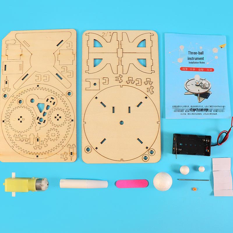 DIY Earth-Moon-Sun Triple Sphere Model Kit for Children: Educational STEM Puzzle and Science Experiment Toy