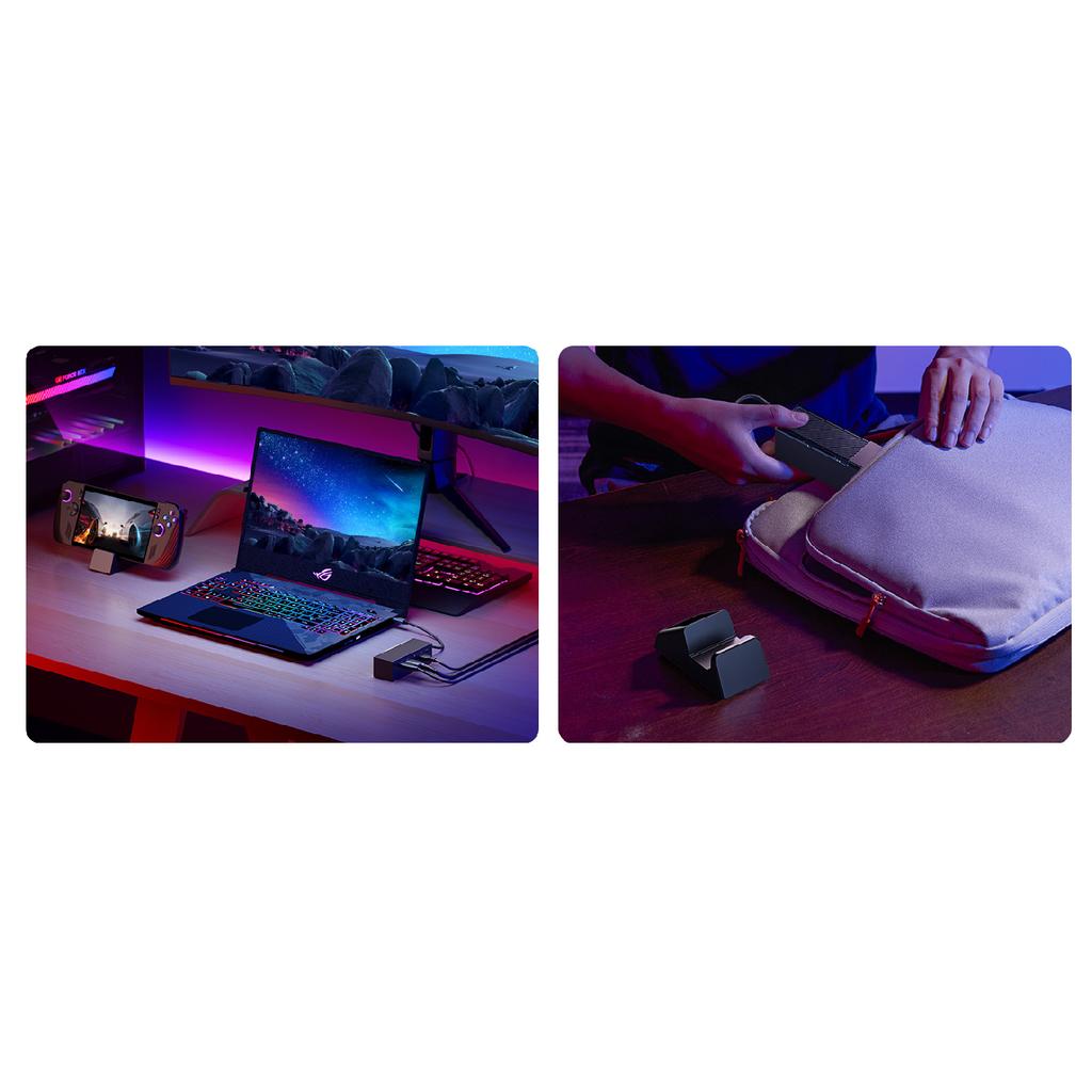 USB C 6-in-1 Docking Station for ROG Ally X, ROG Ally X Dock with HDMI 4K@120Hz,Gigabit Ethernet,PD 100W Charging for ROG Ally X
