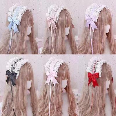Bentiță cu Fundiță din Dantelă Lolita - Accesoriu Menajeră Inspirat din Japonia și Coreea