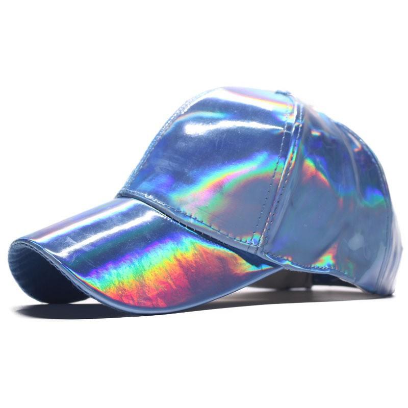 Colorful patent leather baseball cap, unisex street style shiny duckbill cap, suitable for outdoor sports and sun protection