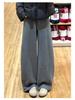 Women's Yellow Velvet Wide-Leg High-Waist Banana Pants - Autumn/Winter