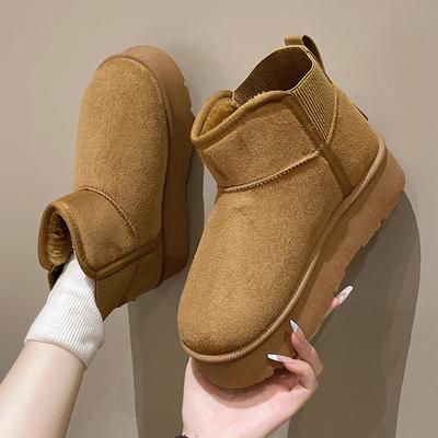 Fashion Winter Women Plush Lined Platform Snow Boots Ultra Comfortable Warm Ankle Boots Thick Sole Shoes Woman Chunky Botas Mujer 2024