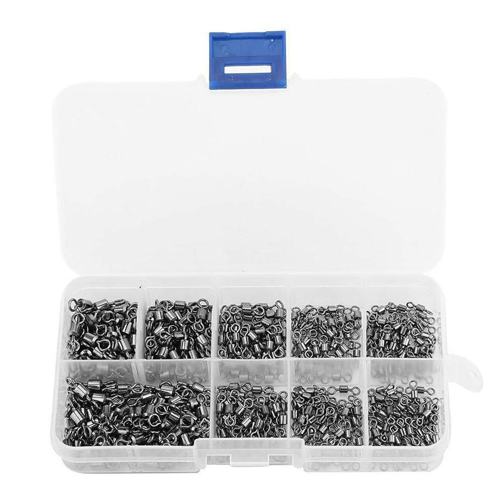 Set di Girelle da Pesca da 210 Pezzi con Cuscinetto a Sfere Snap Connector Accessori da Pesca per Acqua Salata Acqua Dolce
