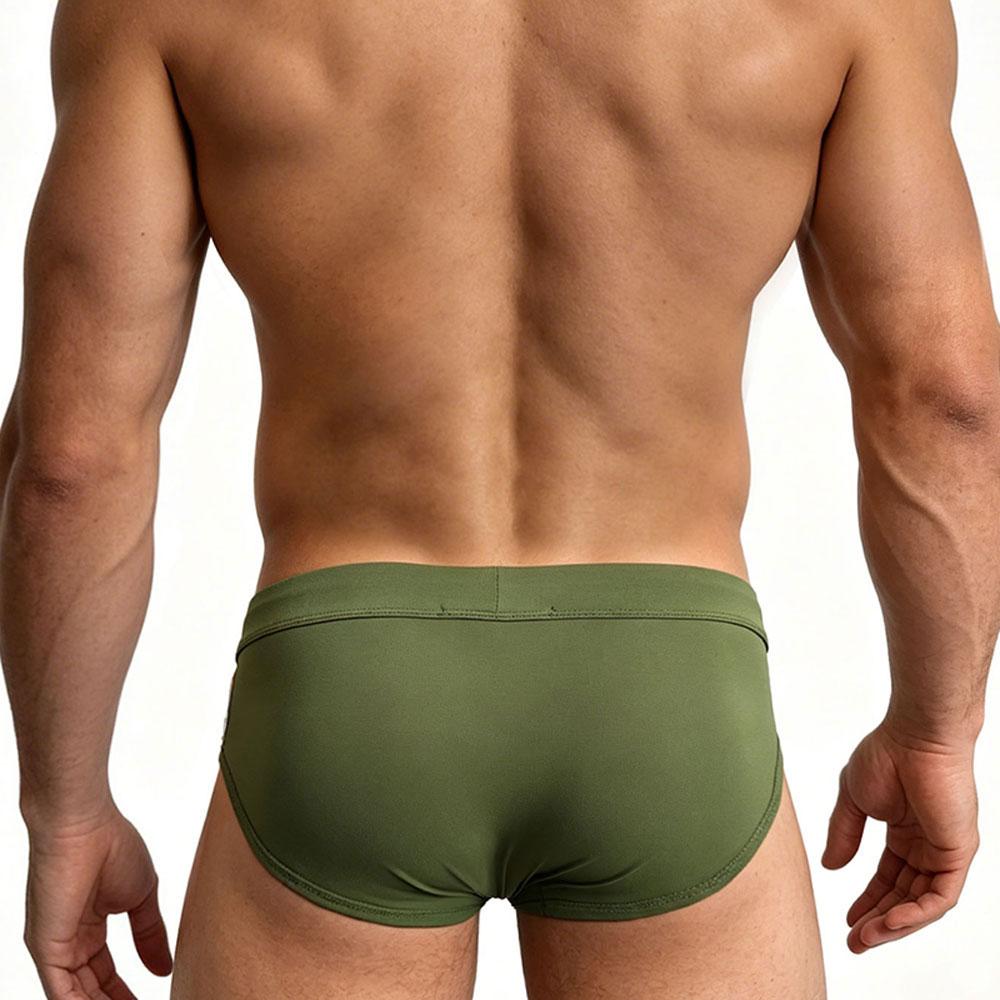 Heren Nylon Mesh Zwembroek Sneldrogend Elastische Contour Pouch Sexy Kleurblok Zwemkleding Voor Zomer Strand Zwembadfeest