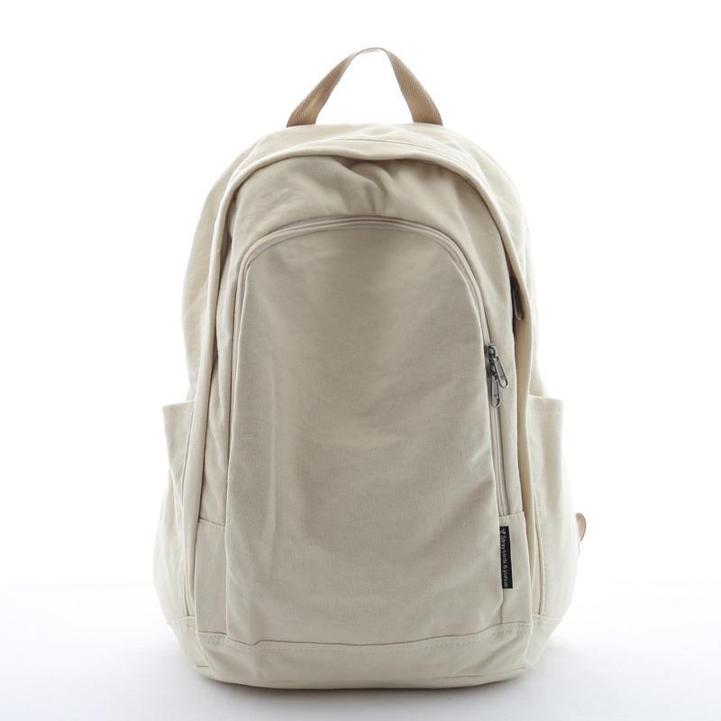 Original Simple Canvas Backpack For Women Men Large Capacity 16-inch Laptop Bag