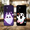 Cute Tiny Ghost  Phone Case For Samsung Galaxy A73,A72,A71,A70,A53,A52,A51,Others Soft Black Cover