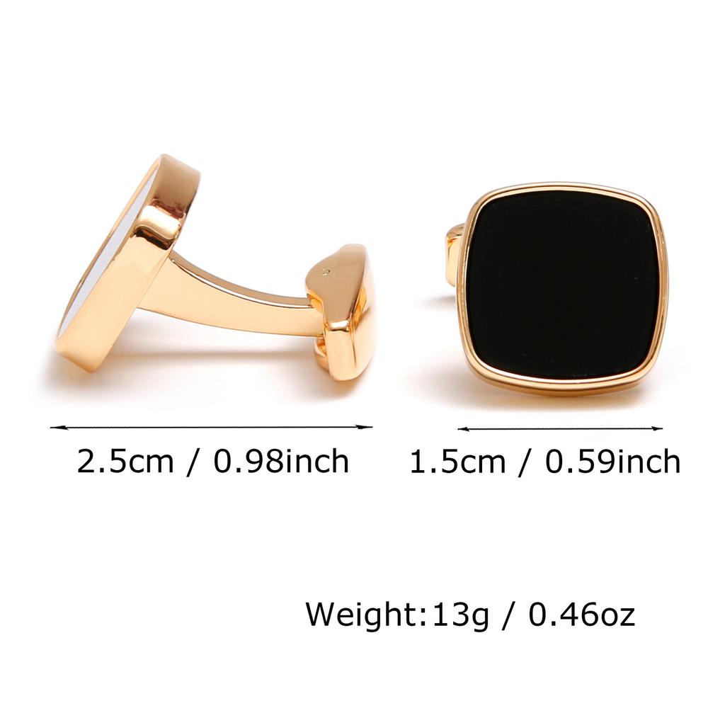 Men's cufflinks, classic simplicity inlaid with black square shirt buttons, cross-border jewelry 1 pair of spot wholesale delivery