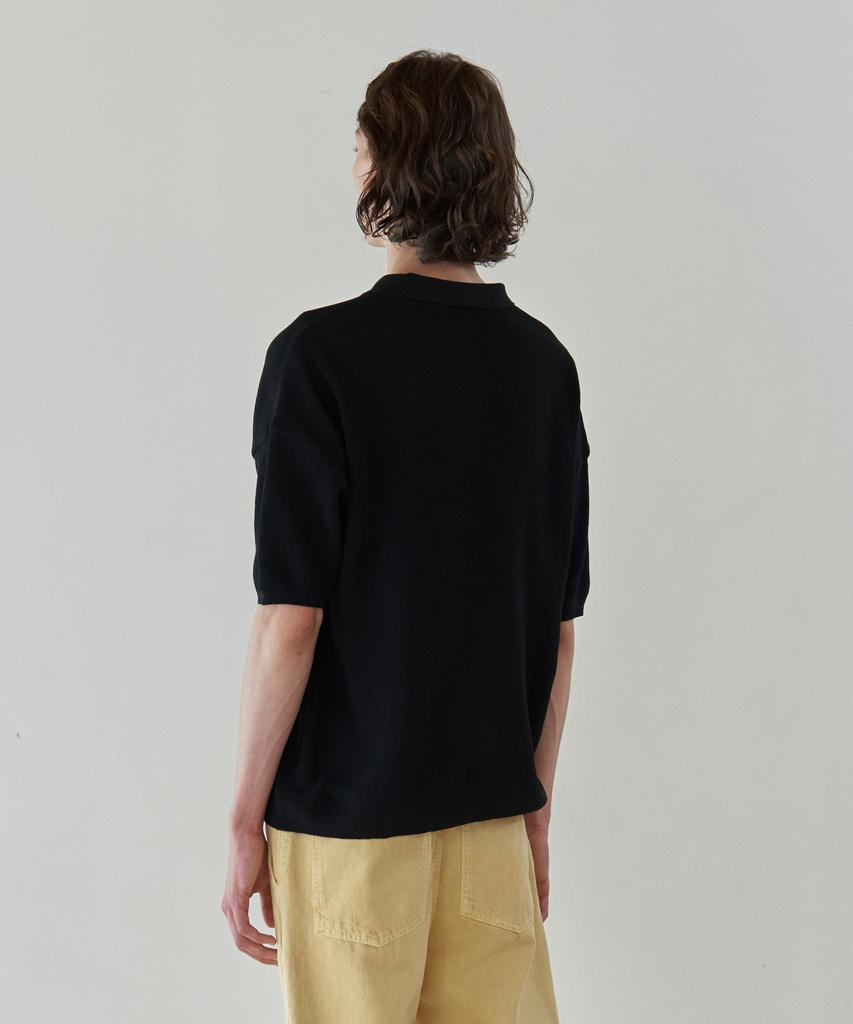 KNITTED Coolever Pk Short Sleeve Knit Tee Black