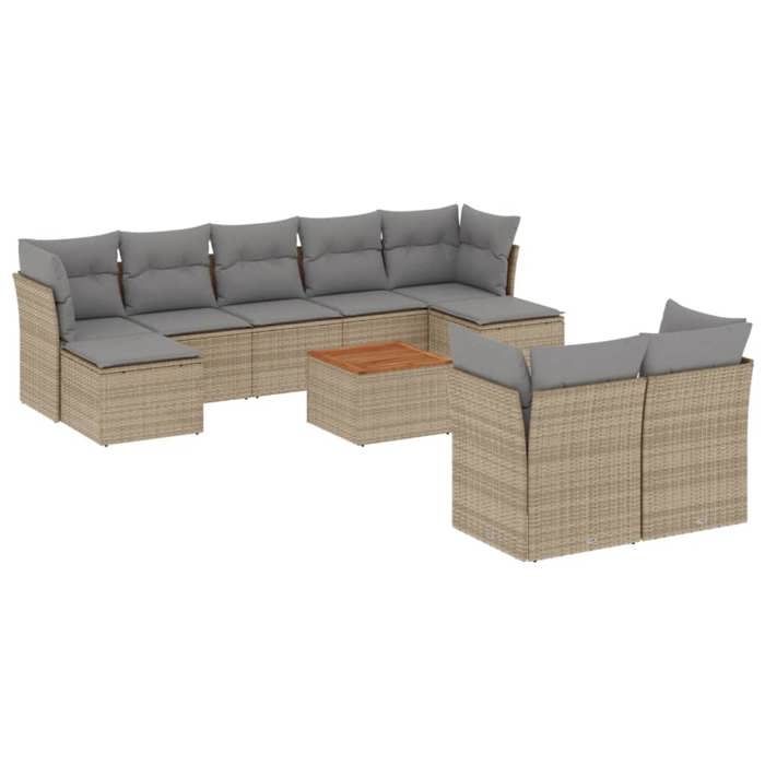 VidaXL Garden Lounge Set with Cushions 10 Pcs, Patio Sofas, Patio Furniture Set, Outdoor Furniture, 3256206