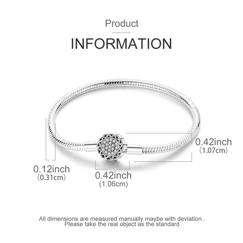 Bracelet 925 Silver Bracelet 17-20CM Love Heart Zircon Original Bracelets Fit Charms Bracelets Jewelry Gifts