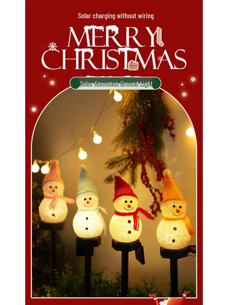 Wasserdichte Schneemann Solar Weihnachts Lichterketten zur Garten- und Rasendekoration