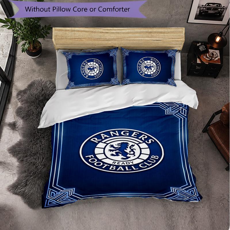 Biancheria da letto a tema Rangers FC Set 3 Pezzi Copripiumino Biancheria da letto Decorativa Per Stanza Adolescenti Decorazione Casa