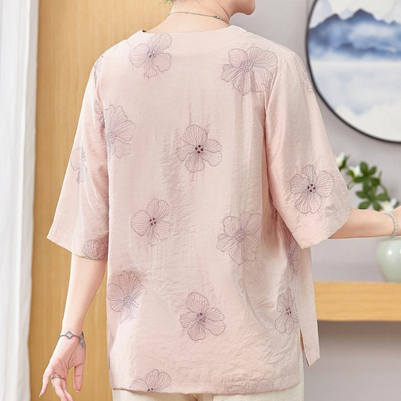 Plus Size 3XL-8XL Casual Blouses for Women Tops Loose Vintage Oversize Half Sleeve Shirt Summer Clothes