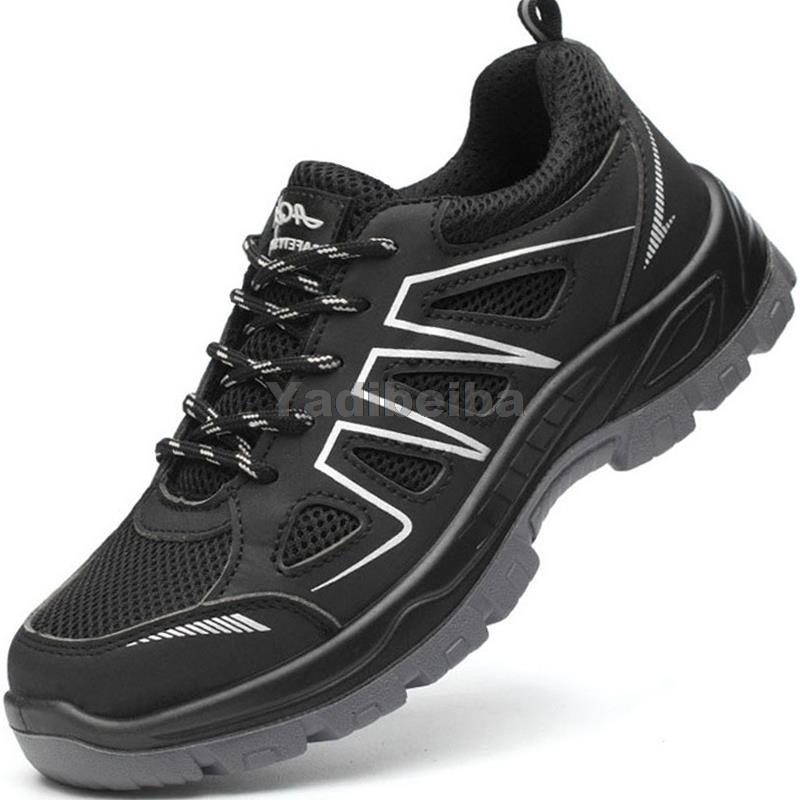 Breathable Safety Shoes Men Women Work Sneakers Steel Toe Work Safety Boots Anti-Smash Mesh Work Shoes Security Footwear