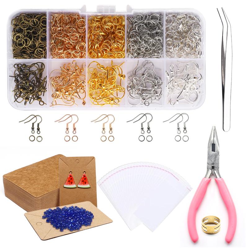 

Jewelry Making Supplies Set Head Pins Lobster Clasps Chains Jump Rings Earrings Clasps Hooks for DIY Jewelry Making Accessories