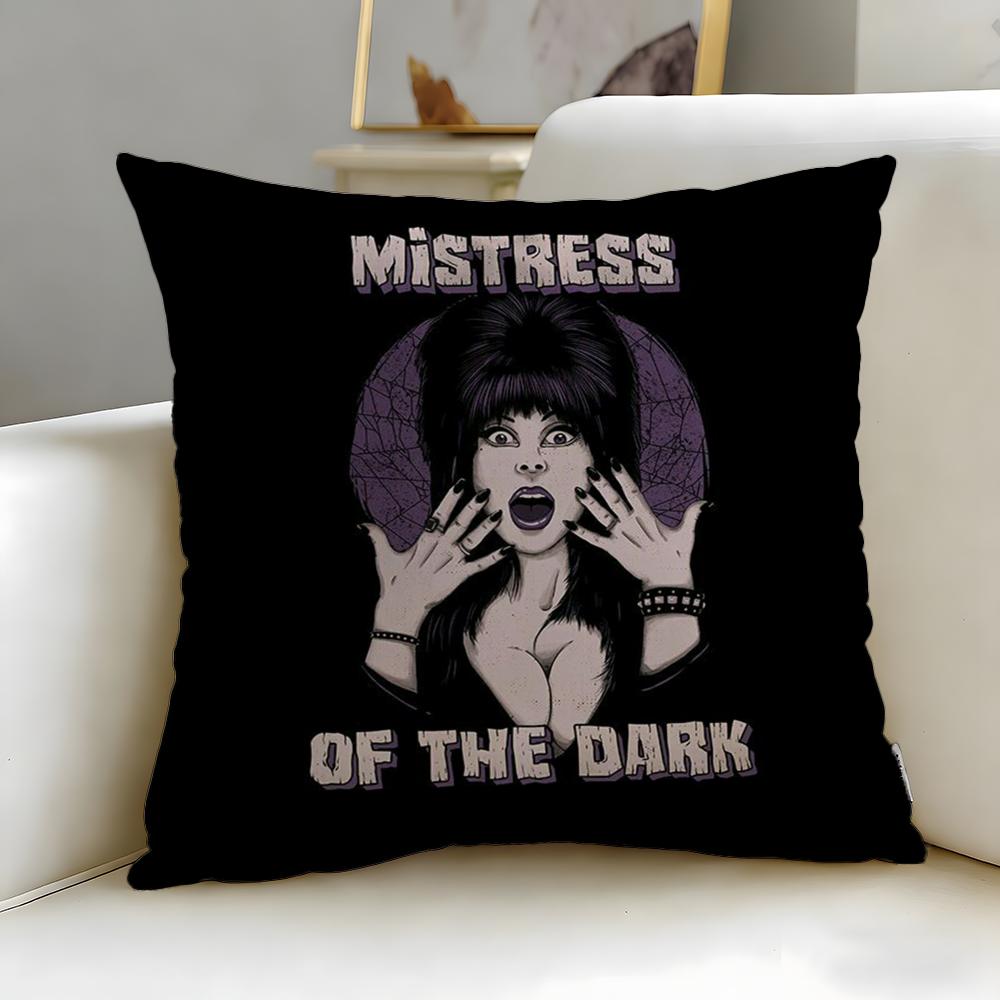 classic movie character Elvira Cushion Cover Soft  EasyWash Pillow Case  Versatile for Couch Bed Travel and Office