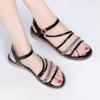 Woman Shoes Roman Style Open Toe Gold Sandals for Women Wedges Heel Original Low Price Asian Size Luxury 2025 Trending on Offer