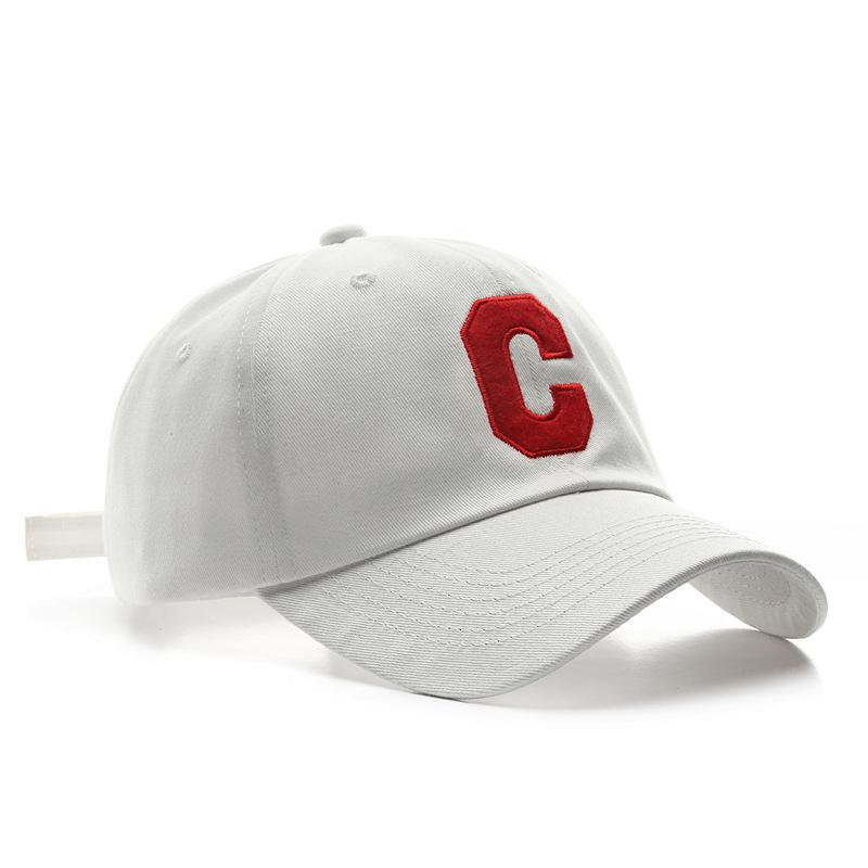 Gorra de béisbol estilo coreano Moda retro Gorra con visera Bordada con letra C grande Visera para protección solar al aire libre Gorro para hombre y mujer