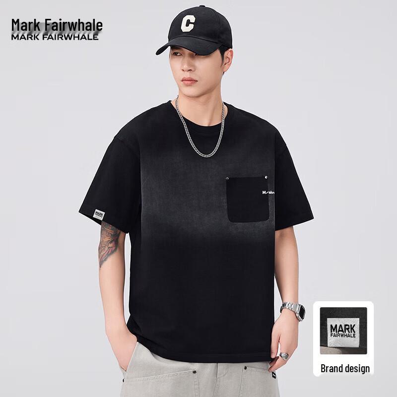 Mark Hua Fei Men's Gradient Washed Loose Short-Sleeve T-Shirt