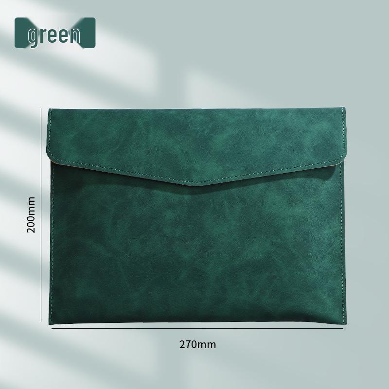 Thickened Waterproof A4 Leather File Folder with Snap Button & Customizable Logo