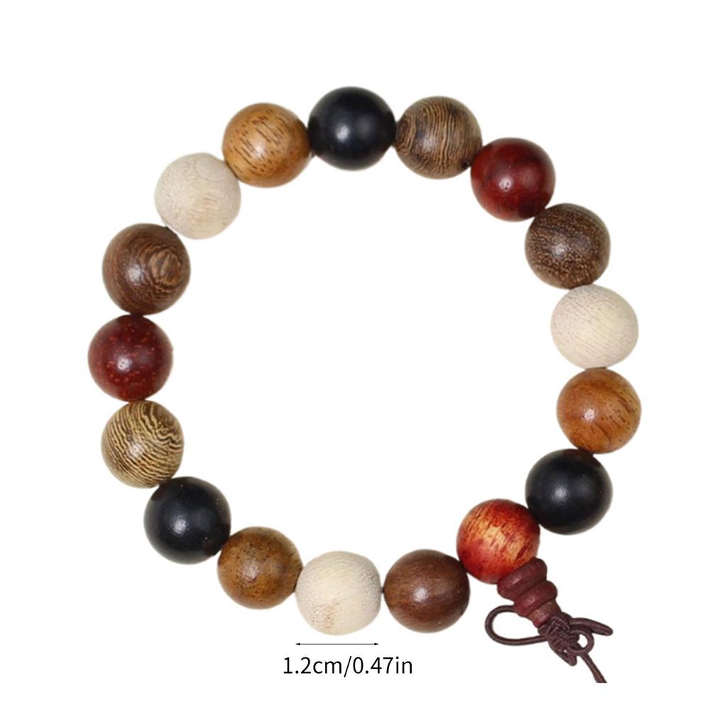 Fashionable Beaded Wrist Chain Elastic Prayer Beads Handchain Sandalwood Bangle Stylish Wristband for Mindfulness
