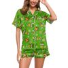 Women's Soft Two-piece Printed Pajama Set Short Sleeved Shorts Set Casual Clothing Set Pajamas