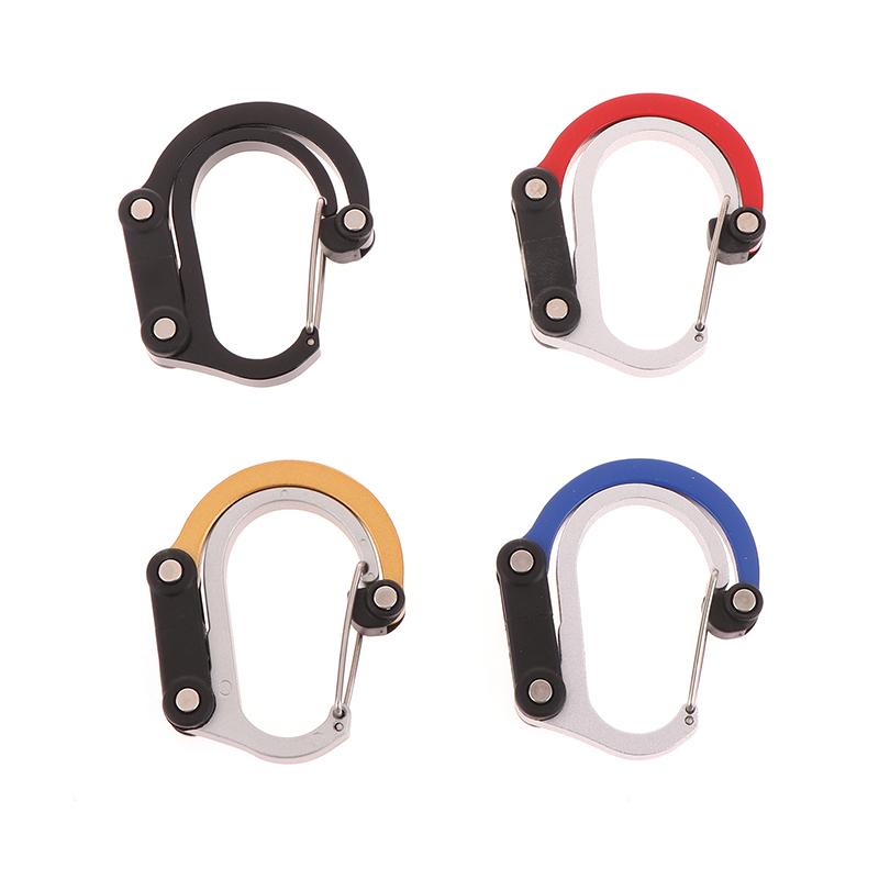 Multifunctional Aluminum Alloy D Type Carabiner 360 Degree Rotary Quick-Hanging Carabiner Buckle Hybrid Gear Clip Outdoor Gadget