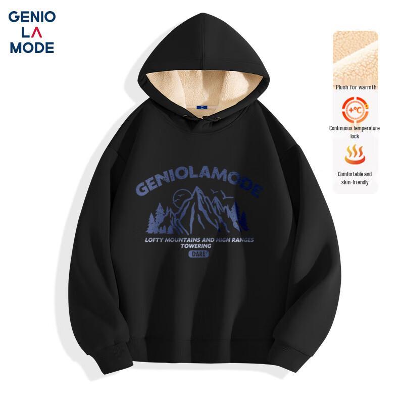 GENIOLAMODE Men's Fleece Lined Hooded Sweatshirt