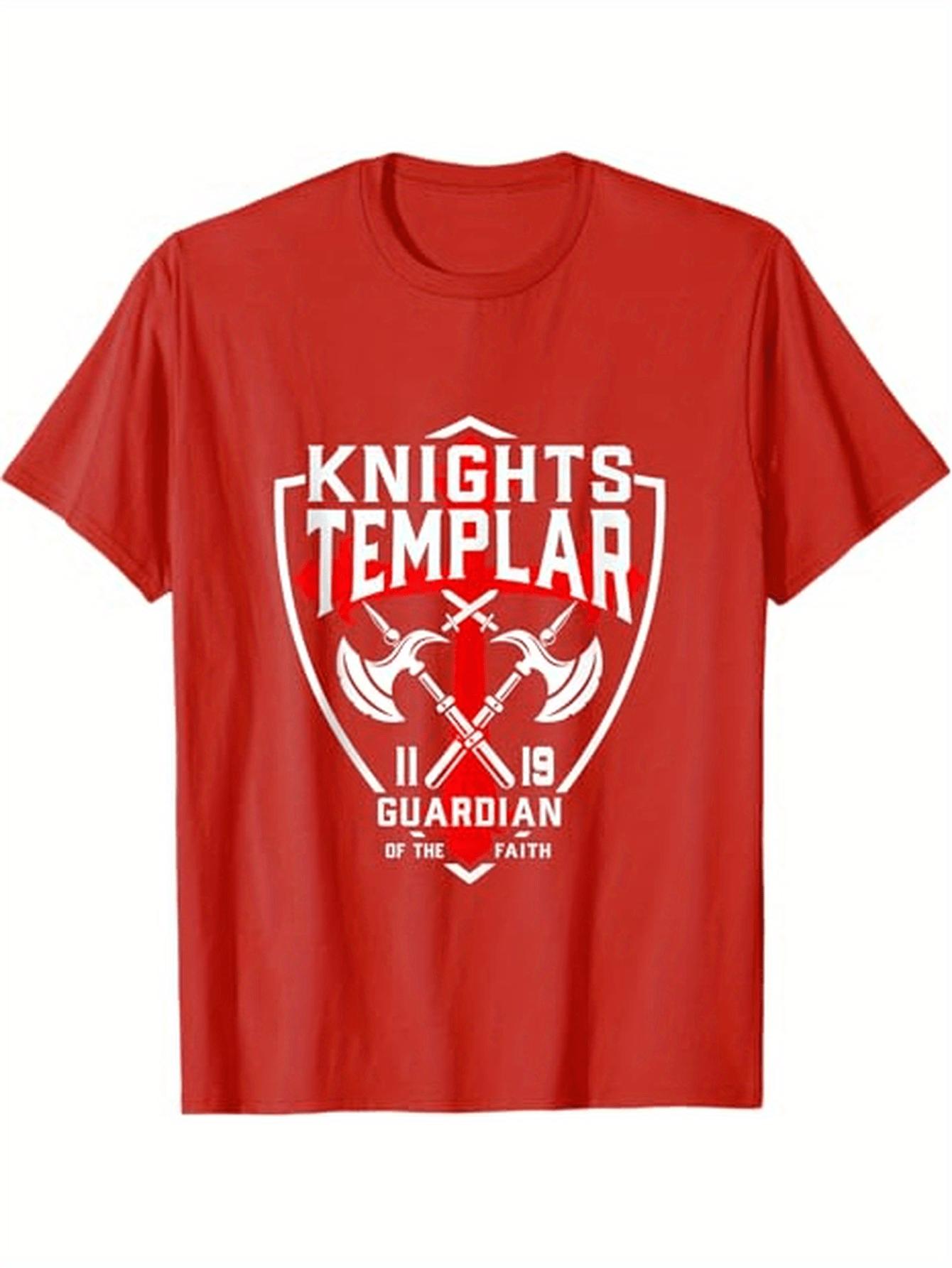 Knights Templar Christian Cross DesignMedieval Order Logo with Latin MottoNon Avdet Regnum100 cotton Unisexs Tshirt S