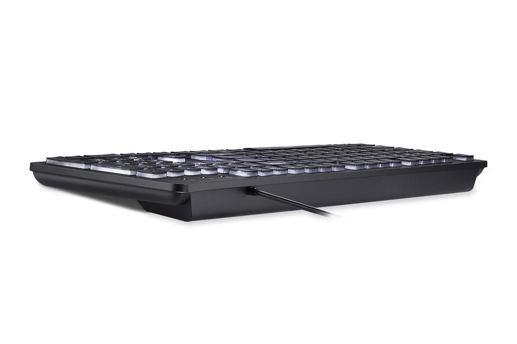 Perixx PERIBOARD-317 Wired Keyboard, Backlit, Black