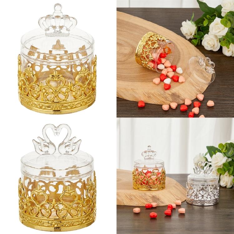 12pcs Elegant Candy Storage Box with Lid Decorative Candy Jar Decorative Sugar Holder Practical Wedding Party Supplies