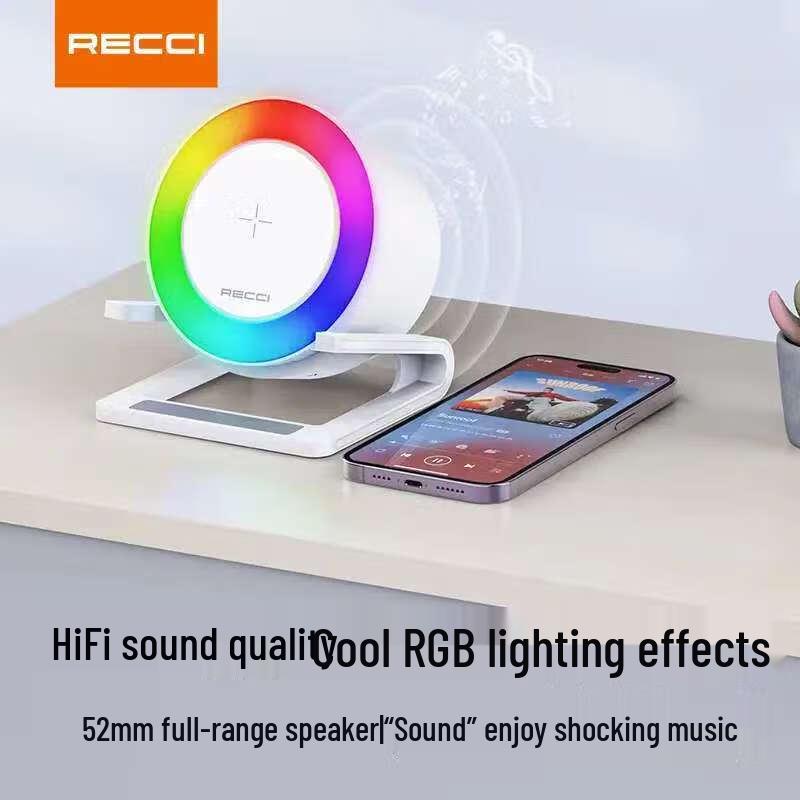 Recci RSK-W28 Wireless Charging Bluetooth Speaker with RGB Ambient Light