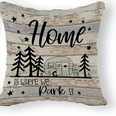 Home Decor Happy Campers-Themed Digital Print Pillow Covers Pattern Cushion Cover Suitable For Sofa Bedroom Car Pillow Cover