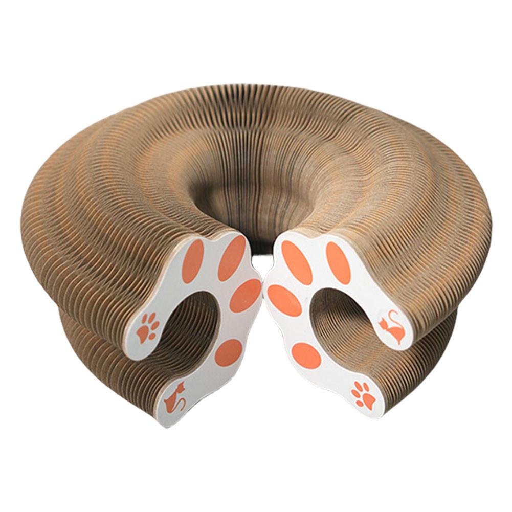 1 Pc Magic Organ Cat Scratching Board Cat Scratcher Foldable Cat Interactive Toys Round Corrugated Scratching Post Toys Pet Supplies
