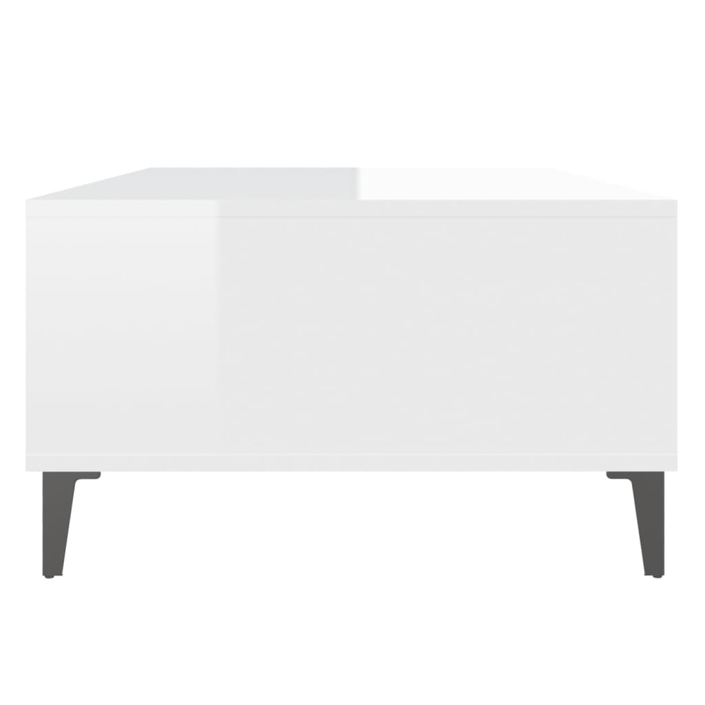  Coffee Table, White, High Gloss, 103.5x60x35 Cm