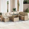 VidaXL Garden Lounge Set with Cushions 9 Pcs Beige Braided Resin 3327838