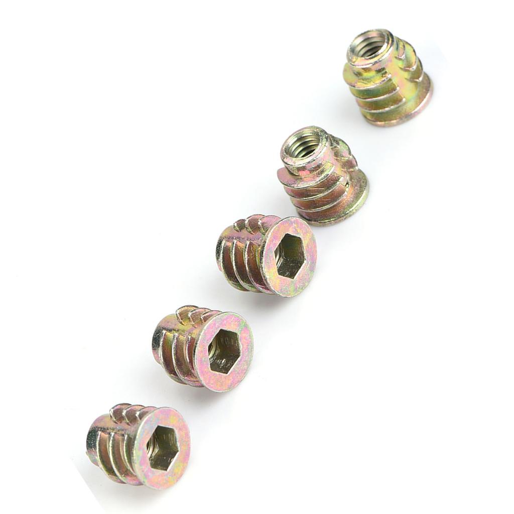 50 Stück M4 M5 Zinklegierung Innensechskant Einschlagmuttern für Holzmöbel (M4*8)