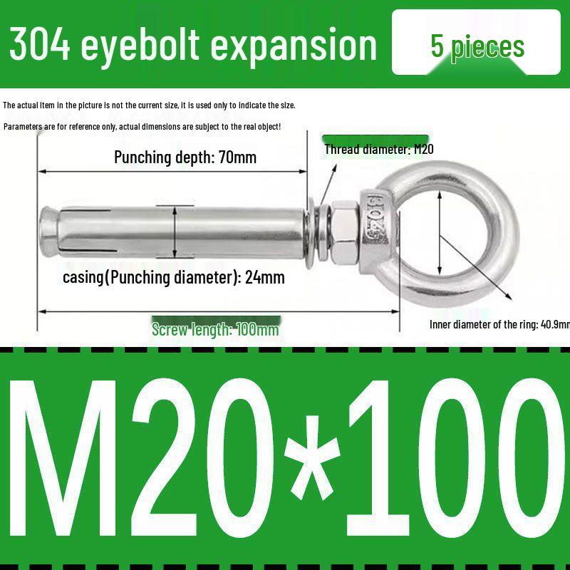 Stainless Steel 304 Eyebolt Expansion Nail with Fixing Loop