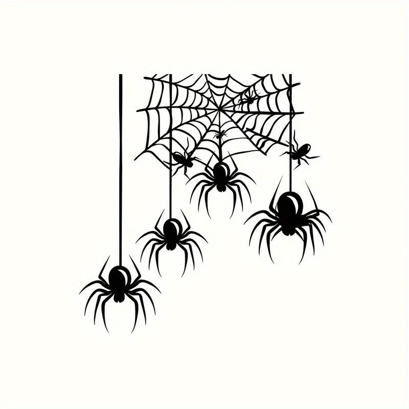 1pc Halloween Spider Switch Sticker Removable Realistic Black Spider and Web Design, for Indoor Home Decor, Living Room, Bedroom