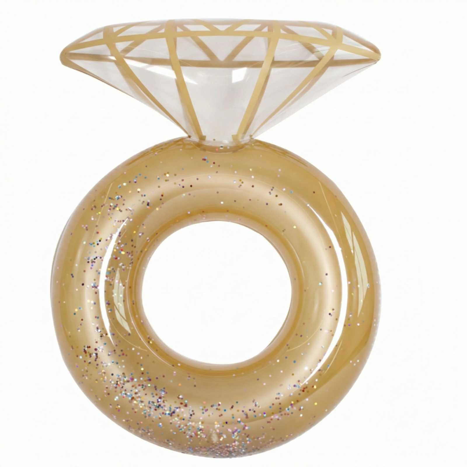 

Надувной круг для бассейна в форме бриллиантового кольца для взрослых, Блестящее украшение для девичника, свадьбы, Подарок для невесты, Реквизит для фотосессии помолвки, One Size золотой