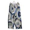 PLEATS PLEASE PP83-JF746 18AW Multicolor Circle All-Over Print Wide Pants Bottoms 3 Navy Blue MulticolorUsed