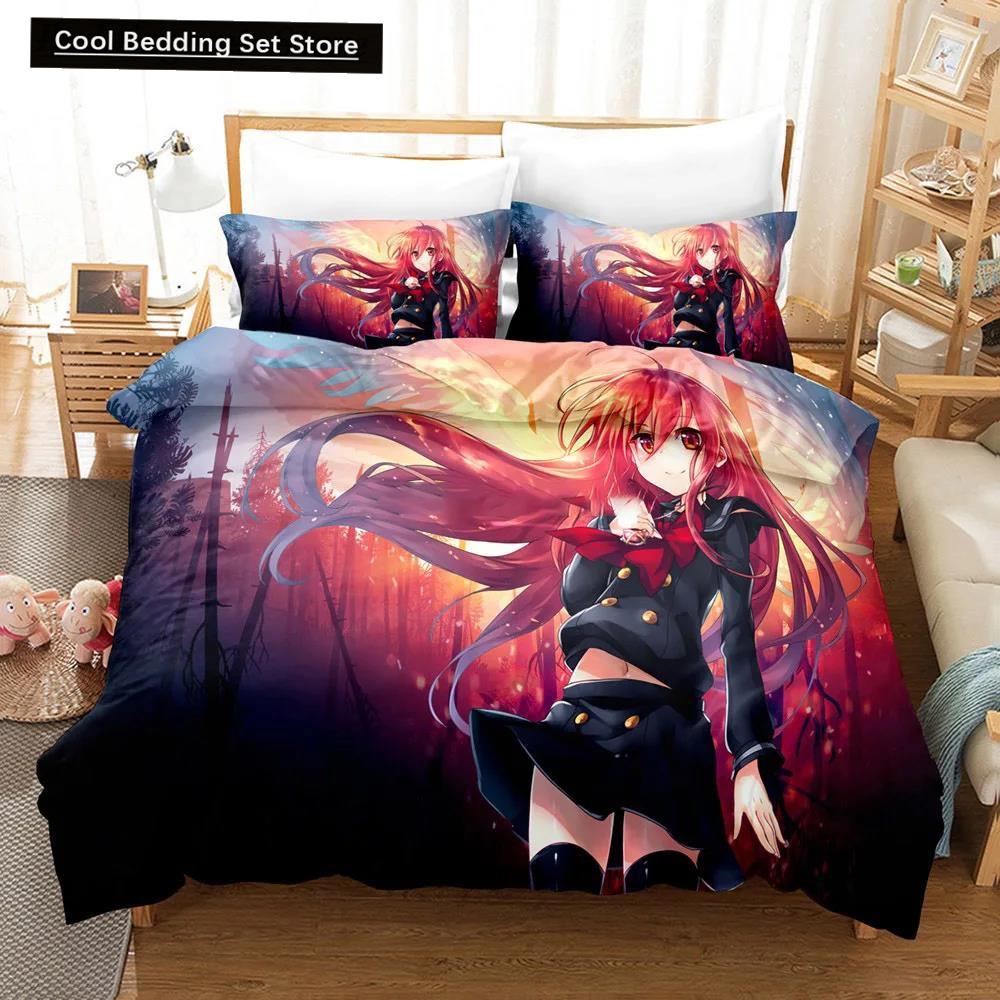 Kawaii Flicka Tecknad Shakugan No Shana Sängkläder Set Anime Sänglinne Täcke Påslakan Set Heminredning Enkel Queen King Size Gåva