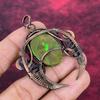 Copper Green Turquoise Pendant Copper Wire Wrapped Pendant Real Gemstone Jewelry