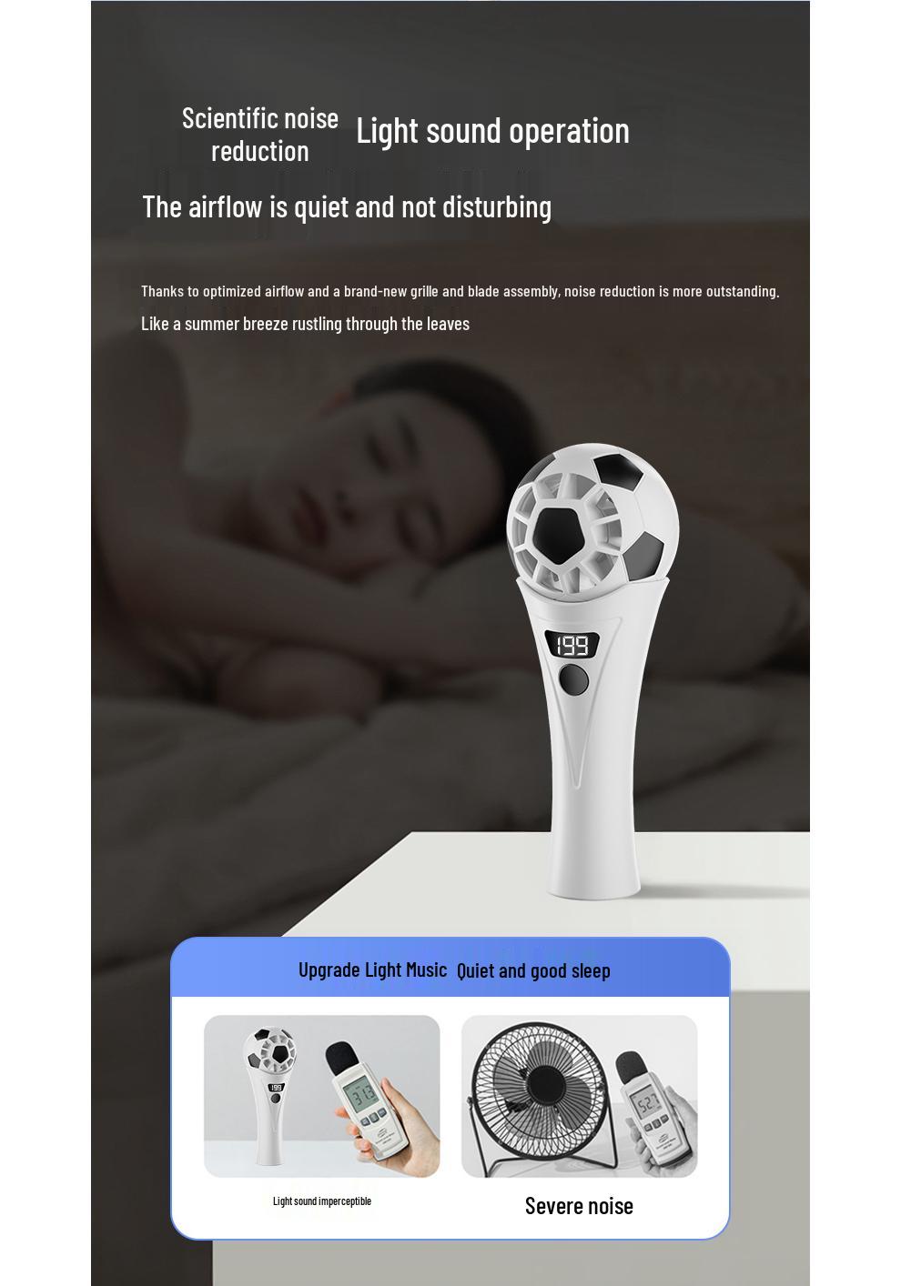 World Cup Portable Digital Mini High-Speed Long-Lasting Handheld Fan 55x55x145 mm