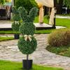 Easter Bunny Topiary Tree Garden Stake Rabbit Shaped Artificial Topiary with Bow Indoor Outdoor Porch Easter Holiday Party Decoration