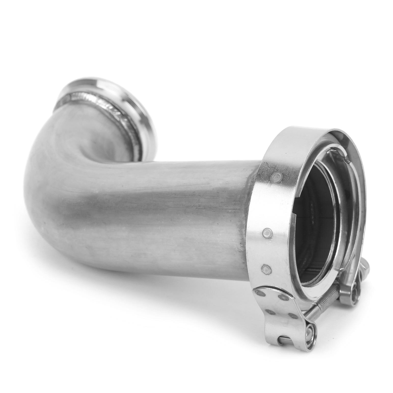 

90 degrees Flange Elbow Adapter Downpipe VBand Clamp Stainless Steel 2.5in ID to 3.2in OD