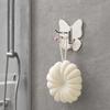 4PCS Butterfly Rotating Self Adhesive Hook, 3-Hook 270 Swivel Design, No Drill Wall Mount Storage Hooks, for Hanging Towels Keys Bags Hats